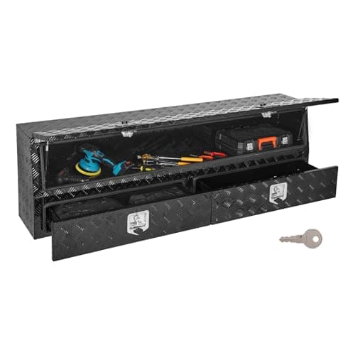 VEVOR Contractor TopSider, 72 x 21 x 13 in, Two Lower Drawers — The best truck tool boxes with drawers